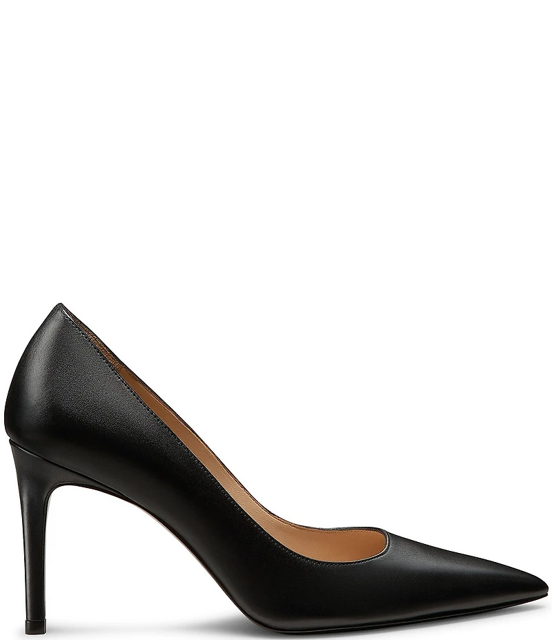 Stuart Weitzman Women's Stuart Power 85 Leather Pointed Toe Pumps