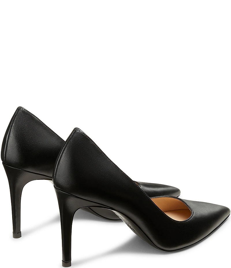 Stuart Weitzman Women's Stuart Power 85 Leather Pointed Toe Pumps