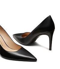Stuart Weitzman Women's Stuart Power 85 Leather Pointed Toe Pumps