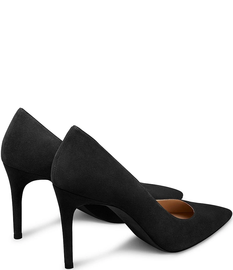 Stuart Weitzman Women's Stuart Power 85 Suede Pointed Toe Pumps