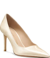 Stuart Weitzman Women's Stuart Power 85 Tortoise Print Patent Leather Pointed Toe Pumps