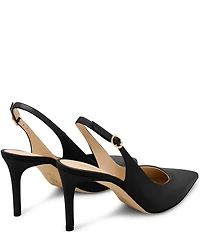 Stuart Weitzman Women's Stuart Power Slingback 75 Leather Pointed Toe Pumps