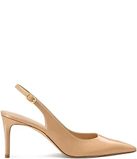 Stuart Weitzman Women's Stuart Power Slingback 75 Patent Leather Pointed Toe Pumps