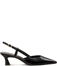 Stuart Weitzman Women's Vinnie Slingback 50 Leather Pointed Toe Pumps