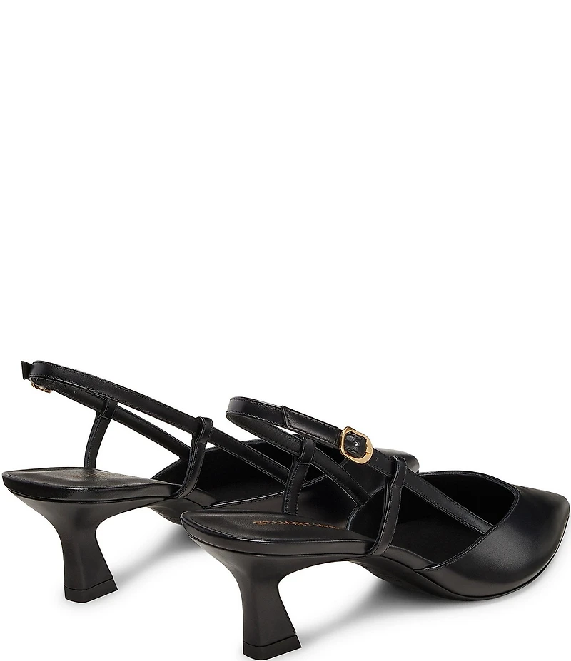 Stuart Weitzman Women's Vinnie Slingback 50 Leather Pointed Toe Pumps