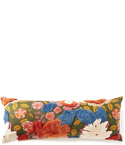 Studio D Floral Embroidered Lumbar Pillow