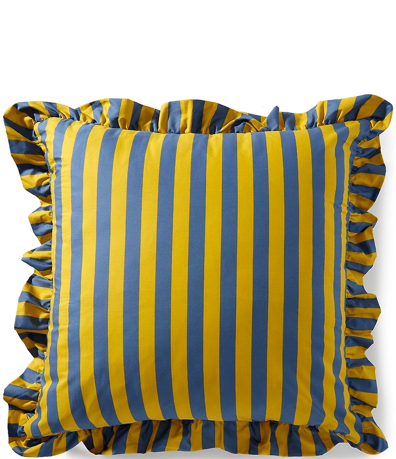 Studio D Lola Striped Ruffled Edge Reversible Euro Sham