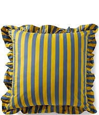Studio D Lola Striped Ruffled Edge Reversible Euro Sham
