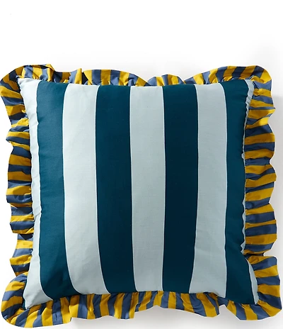 Studio D Lola Striped Ruffled Edge Reversible Euro Sham