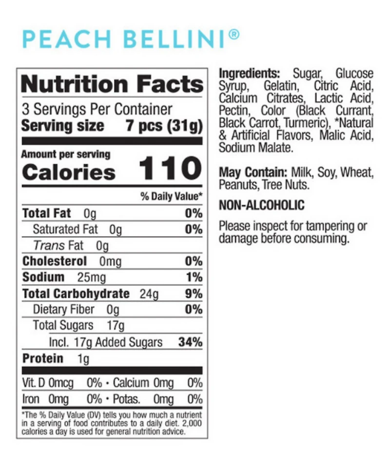 Sugarfina Peach Bellini 12-Pack Taster Packets