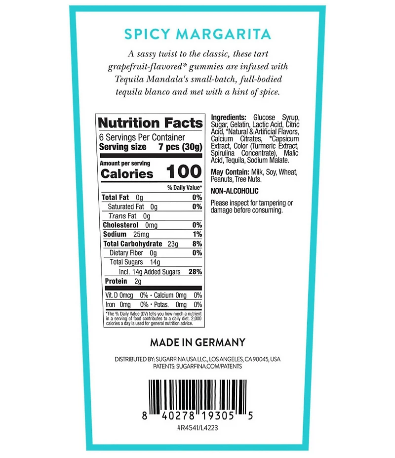 Sugarfina Spicy Margarita Club Tequila Infused Gummy Bundle
