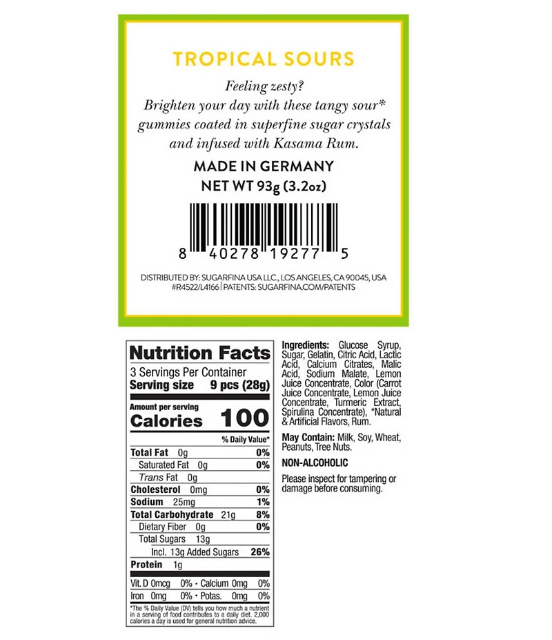 Sugarfina Tropical Sours Cube Kit, Set of 4