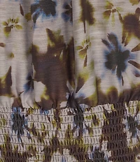Sugarlips Abstract Palmer Printed Split V-Neck Short Sleeve Tiered Maxi Dress