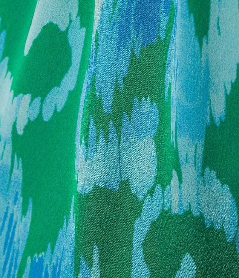 Sugarlips Abstract Print Jacey High-Rise Wide Leg Coordinating Satin Pants