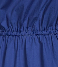 Sugarlips Alina Split V-Neck Ruffle Cap Sleeve Poplin Mini Shift Dress