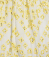 Sugarlips At Sea Floral Eyelet Zayla V-Neck Cap Sleeve Midi Dress