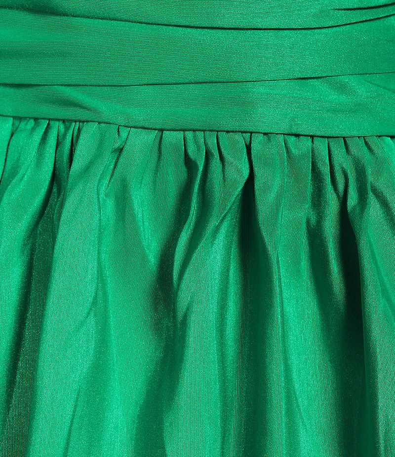 Sugarlips Avery Mock Neck Cap Sleeve Ruched Bubble Hem Satin Mini Dress