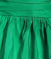 Sugarlips Avery Mock Neck Cap Sleeve Ruched Bubble Hem Satin Mini Dress