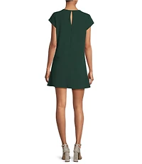 Sugarlips Benicia Bow Crew Neck Cap Sleeve Mini Shift Dress