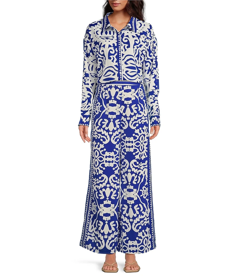 Sugarlips Border Printed High Waisted Leg Coordinating Pants