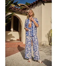 Sugarlips Border Printed High Waisted Leg Coordinating Pants