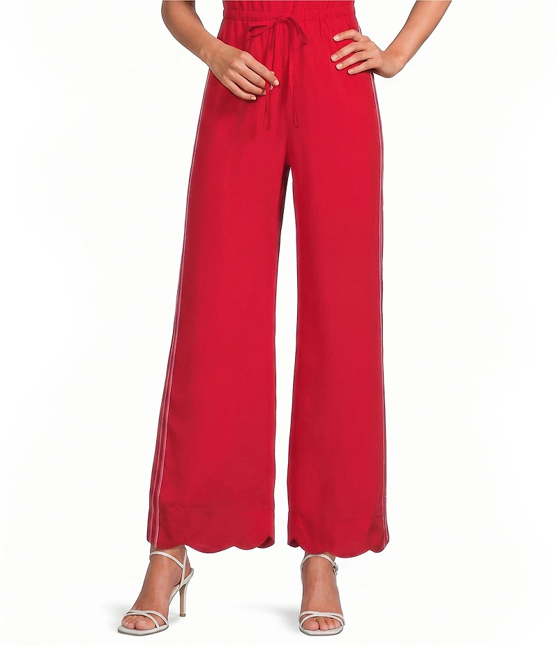 Sugarlips Britt Side Stripe Draw String Wide Leg Pants