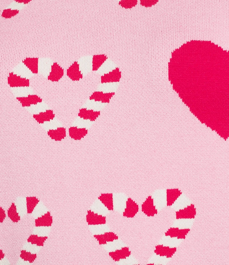 Sugarlips Candy Cane Mock Neck Short Sleeve Knit Sweater