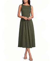 Sugarlips Carine Boat Neck Sleeveless A-Line Midi Dress