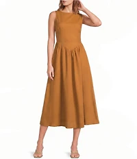 Sugarlips Carine Boat Neck Sleeveless A-Line Midi Dress