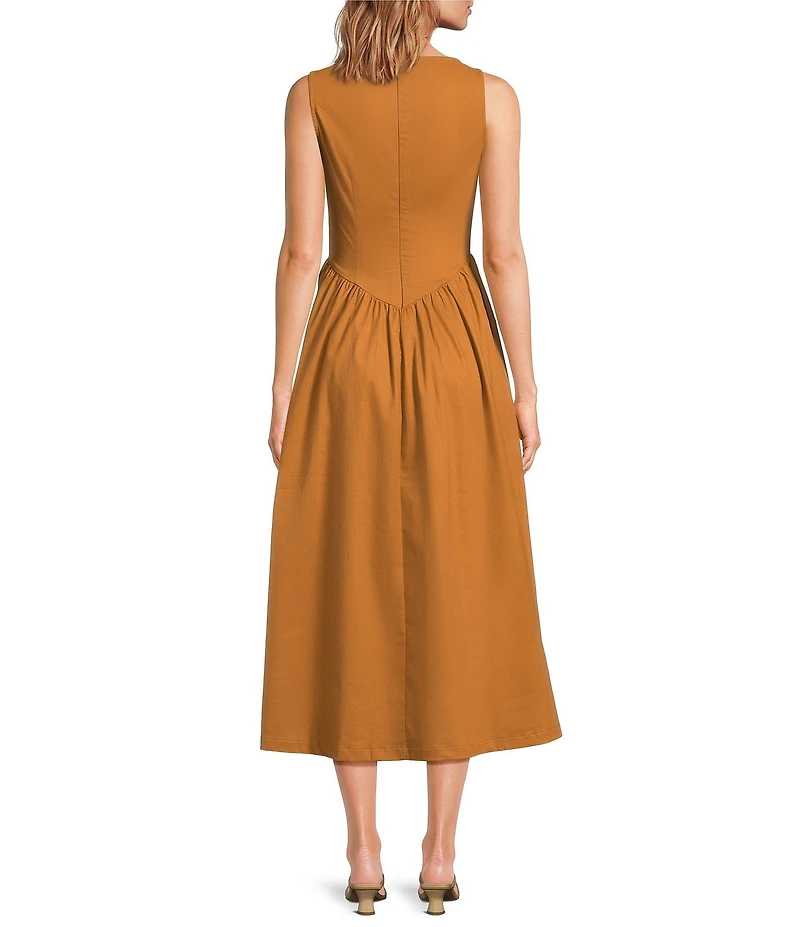 Sugarlips Carine Boat Neck Sleeveless A-Line Midi Dress