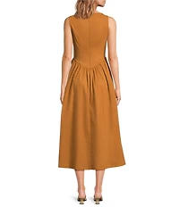Sugarlips Carine Boat Neck Sleeveless A-Line Midi Dress