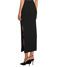 Sugarlips Carthay Coordinating High Waisted Ribbed Knit Side Slit Sweater Midi Skirt