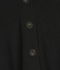 Sugarlips Carthay Mile Ribbed Knit V-Neck Long Sleeve Button Front Peplum Cardigan