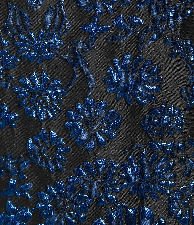 Sugarlips Centralia Shimmer Jacquard Floral Elma Sleeveless Mock Neck Mini Dress