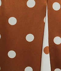 Sugarlips Chocolate Mixed Dot Sweetheart Neck Sleeveless Cami Godet Satin Maxi Dress