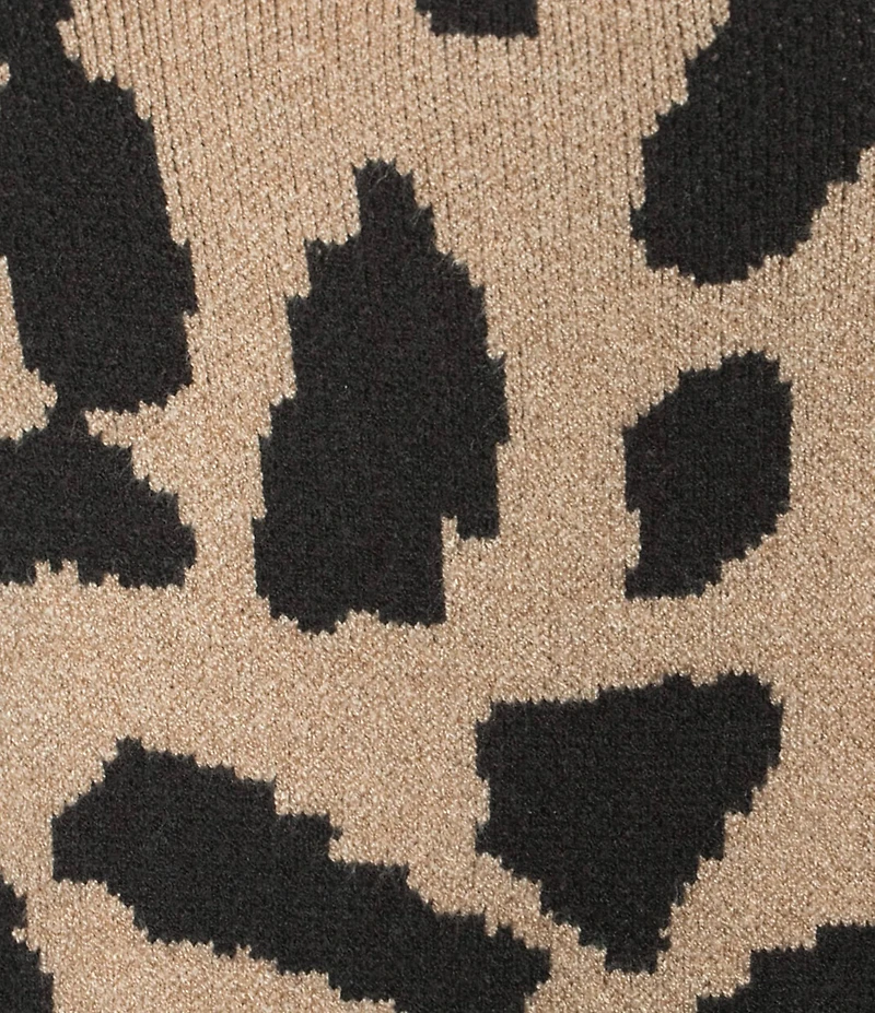 Sugarlips City Girl Leopard Print Shawl Neck Patch Pocket Open Front Duster Cardigan