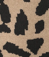 Sugarlips City Girl Leopard Print Shawl Neck Patch Pocket Open Front Duster Cardigan