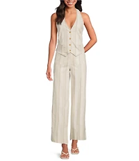 Sugarlips Coordinating Stripe Printed High Rise Wide Leg Pants