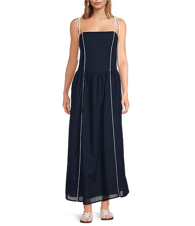 Sugarlips Cristy Contrast Seam Cami Square Neck Sleeveless A-Line Maxi Dress