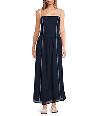 Sugarlips Cristy Contrast Seam Cami Square Neck Sleeveless A-Line Maxi Dress