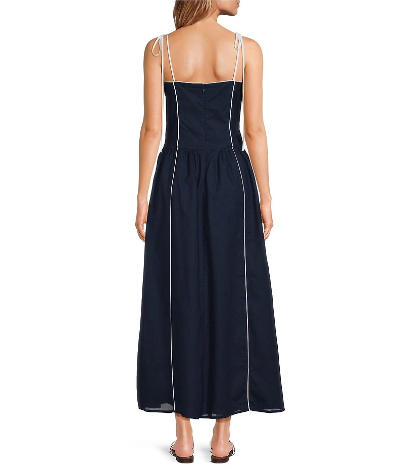 Sugarlips Cristy Contrast Seam Cami Square Neck Sleeveless A-Line Maxi Dress