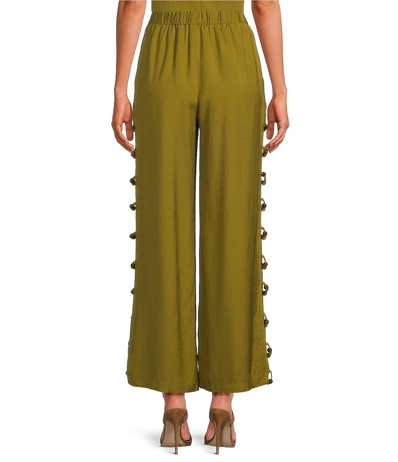 Sugarlips Devana High-Rise Wide Leg Side Cut Out Coordinating Linen Pants