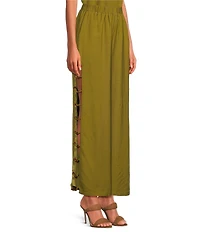 Sugarlips Devana High-Rise Wide Leg Side Cut Out Coordinating Linen Pants
