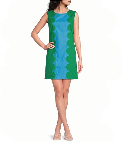 Sugarlips Elliana Color Block Crew Neck Sleeveless Mini Shift Dress