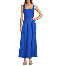 Sugarlips Epsie Square Neck Sleeveless Smocked Coordinating Crop Top