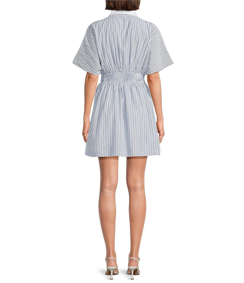 Sugarlips Fannie Striped Kristy Contrast Collared Short Sleeve Mini Dress