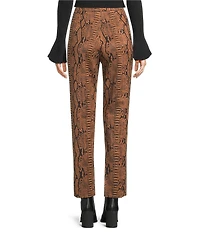 Sugarlips Faux Suede Snake Print High Waist Pants