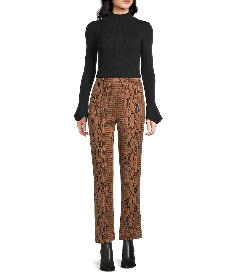 Sugarlips Faux Suede Snake Print High Waist Pants