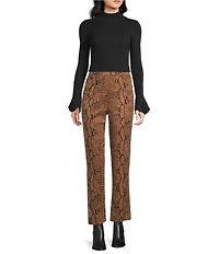 Sugarlips Faux Suede Snake Print High Waist Pants