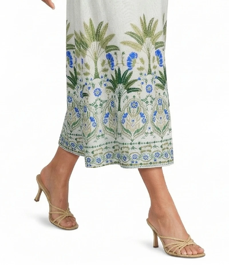 Sugarlips Floral Brisia Border Print Halter Neck Sleeveless Midi Dress